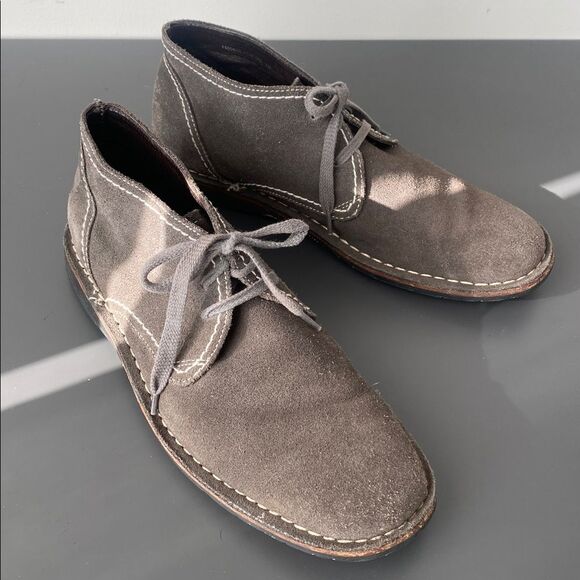 John Varvatos USA Gray Suede Chukka Boots Contrast Stitching Sz 9 Street Casual main image 4